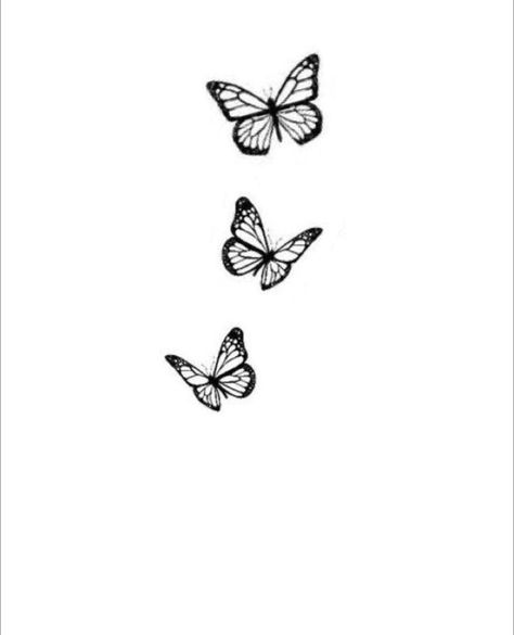 3 Butterflies Tattoo, 3 Small Butterflies Tattoo, Small Tattoos For Women Ideas, Tattoo Papillon, Love Tattoo Ideas, Butterfly Tattoos On Arm, Small Tattoos For Women, Self Love Tattoo, Love Tattoo