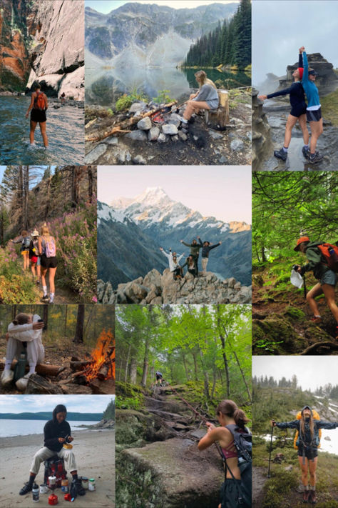 Goals for hiking with friends Hiking Photoshoot Friends, Mountain With Friends, Hiking Pictures With Friends, Hiking Photo Ideas, Hiking Pose, Hike Pictures, Hike With Friends, Hiking Picture Ideas, Hiking Friends