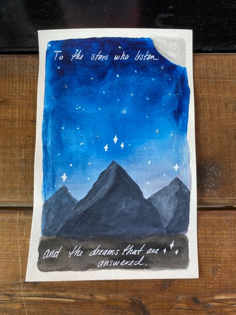 ACOTAR painting Acotar Painting Ideas Easy, Acotar Watercolor, Acotar Painting Ideas, Acotar Painting, Keep Dreaming, Fort Smith, Creative Stuff, Look At The Stars, Small Paintings