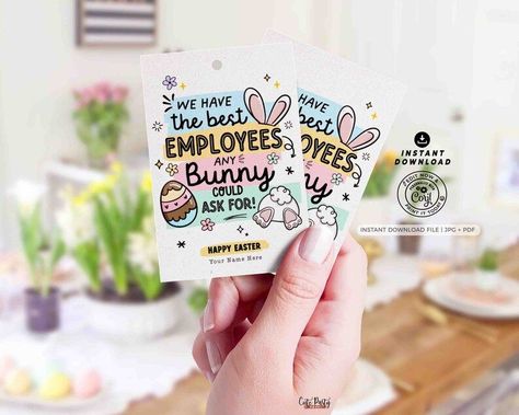 Employee Appreciation Happy Easter Gift Tag Printable INSTANT DOWNLOAD Editable Spring Gift for for Printable Games For Kids, Gift Tag Printable, Easter Gift Tag, Easter Printable, Easter Tags, Good Employee, School Staff, Easter Printables, Employee Appreciation