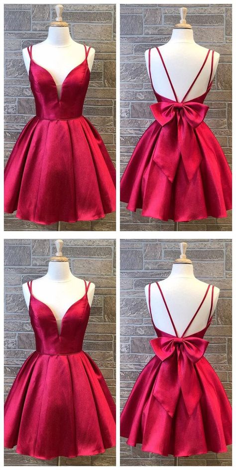 Red Short Prom Dress, Red Homecoming Dress, Dress Short Prom, Prom Dress Red, Simple Homecoming Dresses, Short Red Prom Dresses, Homecoming Dress Short, Dama Dresses, Satin Homecoming Dress