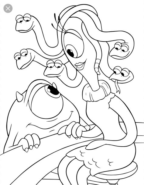 Monsters Inc Coloring Pages, Hello Kitty Colouring Pages, Drawing Color, Hello Kitty Coloring, Disney Colors, Coloring Art, Getting A Tattoo, Canvas Painting Designs, Minimalist Tattoos