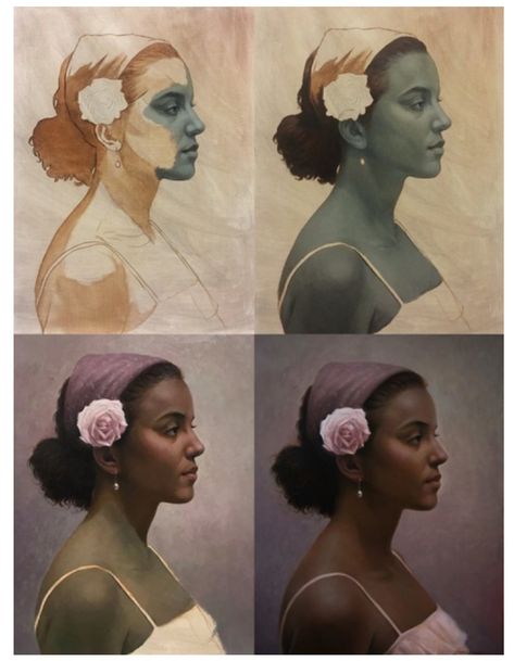 verdaccio underpainting Portraits Pastel, Drawing The Human Head, Monochromatic Painting, Air Dry Clay Projects, Pastel Portraits, Human Head, Colors For Skin Tone, Basic Drawing, Pastel Pencils