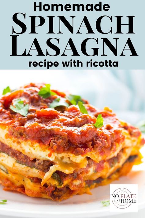 Spinach Beef Lasagna, Meat And Spinach Lasagna Recipe, Spinach Meat Lasagna, Lasagna Recipe With Spinach And Beef, Lasagna Recipe With Ricotta Spinach Beef, Lasagna Without Meat, Lasagna Ricotta Spinach, Lasagna With Veggies And Meat, Lasagna With Ricotta And Spinach