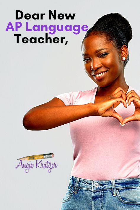 AP English Language teacher smiling to show support with hands in heart shape. Ap Language And Composition, High School English Classroom, Ap Lang, Ap Literature, Ap Exams, Teaching College, Ap English, British Literature, We Need To Talk