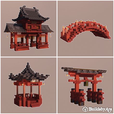 Samurai House Minecraft, Minecraft Builds Idea, Minecraft Japanese Bridge Ideas, Japanese Minecraft Banner Designs, Demon Slayer Minecraft Builds, Minecraft City Plan, Japanese Pagoda Minecraft, Minecraft Large Builds, Japanese Gate Minecraft