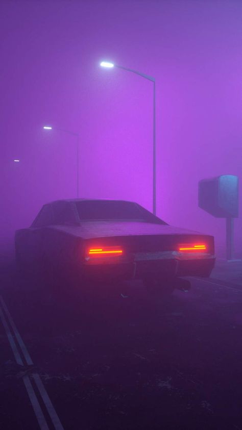 Muscle Car Mist iPhone Wallpaper Dark Purple Wallpaper, Wallpaper Homescreen, Jdm Wallpaper, Wallpaper Purple, Purple Vibe, New Retro Wave, Aesthetic Purple, Chase Atlantic, Dark Purple Aesthetic