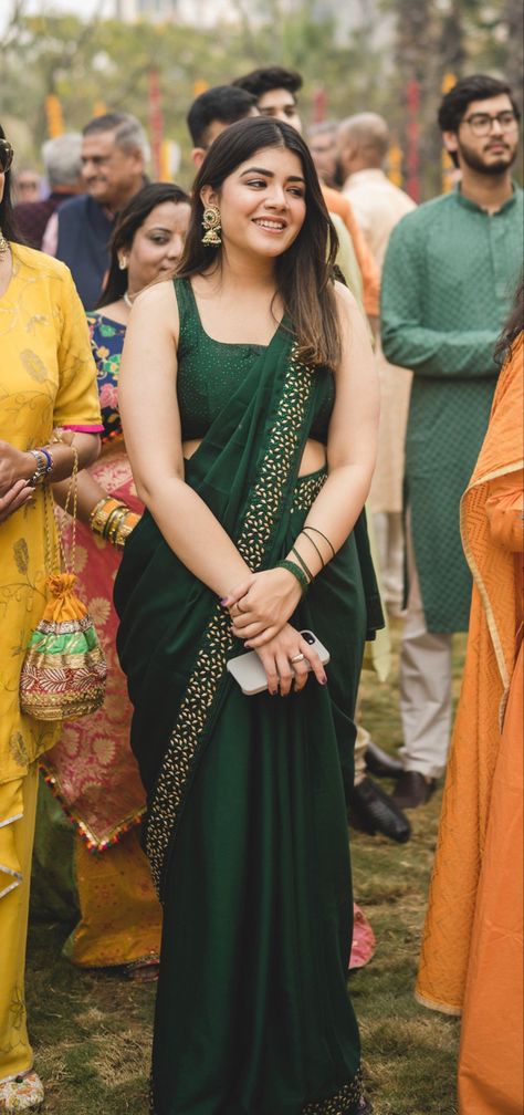 Saree Convocation, Green Border Saree, Makeup With Green, Convocation Outfit, Son Tattoos, Mother Son Tattoos, Tattoo For Son, Border Saree, Green Border