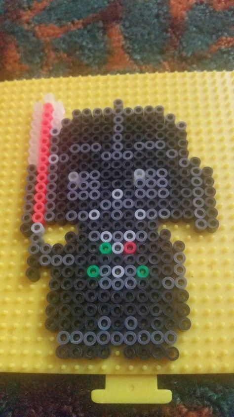 Star Wars Pearl Beads, Darth Vader Perler Beads, Starwars Perler Bead Patterns, Star Wars Perler Bead Patterns, Darth Vader Star Wars, Melty Bead Patterns, Pearl Beads Pattern, Easy Perler Beads Ideas, 3d Perler Bead