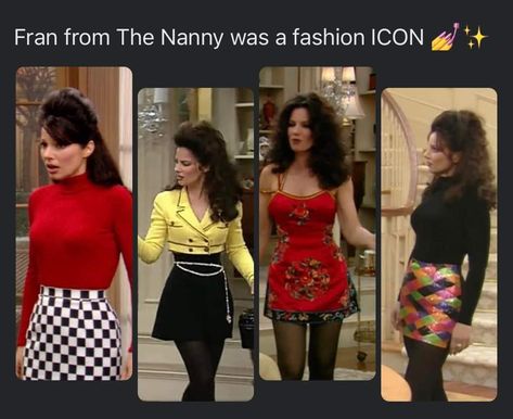 The Nanny Makeup, Goldilocks Outfit, Fran Fine Makeup, Fran Fine Outfits The Nanny, Nanny Fine Outfits, Franny The Nanny Outfits, The Nanny Fashion, Mediterranean Women, The Nanny Outfits