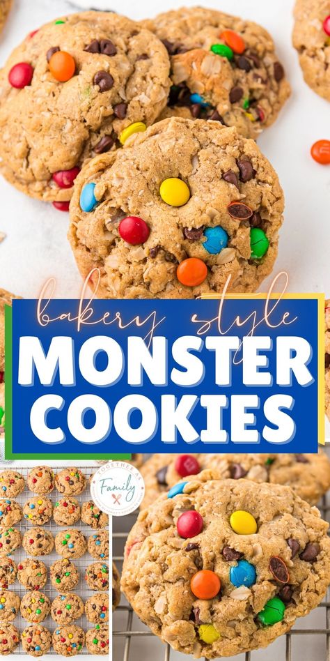 Monster Cookies With Molasses, Monster Cookies Without Peanut Butter, Bakery Style Monster Cookies, Giant Monster Cookies, Large Cookies How To Make, Paula Deen Monster Cookie Recipe, Best Monster Cookies Recipe, The Best Monster Cookie Recipe, Jumbo Cookies