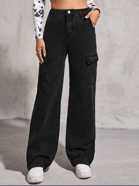 Black Boyfriend Jeans, Boyfriend Jeans Outfit, Wide Leg Jeans Outfit, Boyfriend Pants, Denim Jeans Fashion, Black Jeans Women, Baggy Clothes, Pantalon Large, Work Clothes