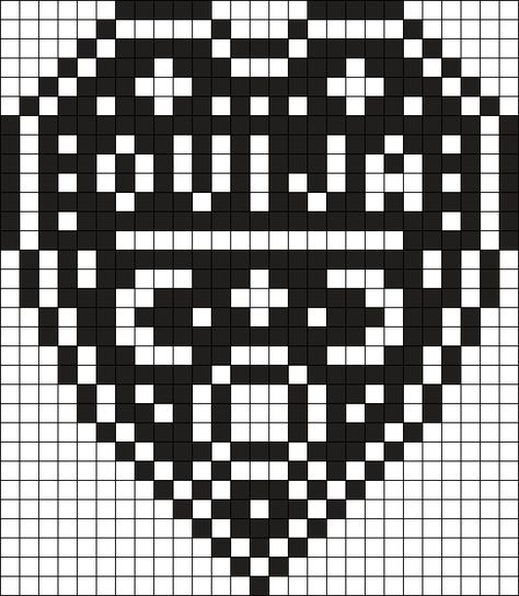 Ouija Board Pixel Art, Perler Bead Ouija Board, Perler Bead Planchette, Planchette Perler Beads, Alpha Graph, Goth Pixel Art, Graphgan Patterns, Ouija Board Planchette, Crochet Grid