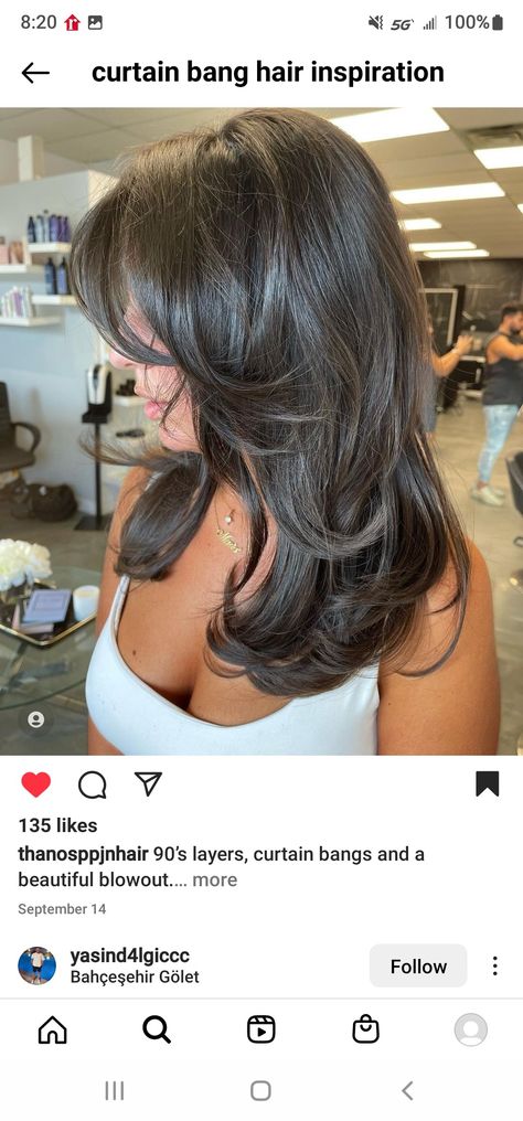 Layers For Volume Short Hair, Short Layers Blowout, Long Layers Medium Hair Shoulder Length, Layered Haircuts Thick Hair Medium, Brunette Hair For Round Face, Few Hair Haircut, Summer Hair Trends 2023 Medium, Chocolate Mid Length Hair, Dark Layers Hair