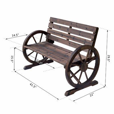 Wagon Wheel Bench, Wood Bench Seat, Wooden Bench Seat, Sweaters Weather, Wooden Wagon Wheels, Relaxing Lounge, Bench Garden, Wood Wagon, Outdoor Storage Bench