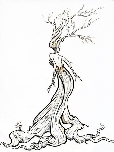 Dryad Art, Tattoo Goddesses, Mother Nature Tattoo, Tree Lady, Desert Trees, Mother Nature Tattoos, Twisted Tree, Nature Tattoo, Tree Spirit