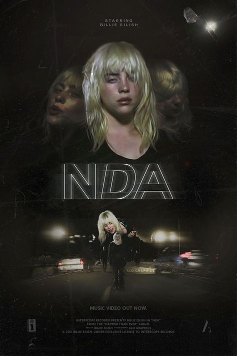 Poster for Billie Eilish's "NDA" music video by AloGraphics Music Poster Design, Poster Room, Bedroom Posters, Vintage Poster Art, Room Posters, Cool Posters, Music Poster, Graphic Poster, Favorite Person