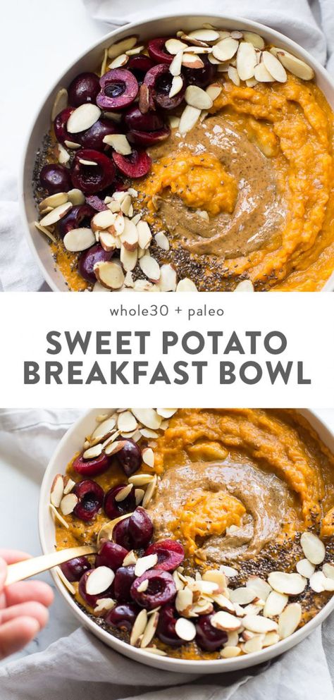 Sweet Potato Whole30 Breakfast Bowl Paleo Sweet Potato Breakfast, Breakfast Quick And Easy, Sweet Potato Breakfast Bowl, Potato Breakfast Bowl, Whole30 Breakfast, Breakfast Quick, Potato Breakfast, Whole 30 Breakfast, Sweet Potato Breakfast