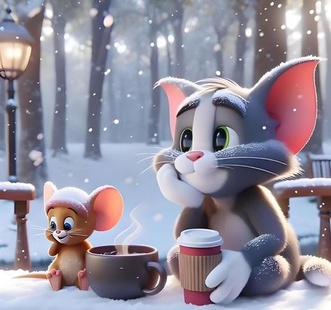 Tom And Jerry Love, Snow Cartoon, Tom And Jerry Photos, Tom Und Jerry, Tom And Jerry Pictures, Tom And Jerry Wallpapers, Tom And Jerry Cartoon, Tom Y Jerry, Cute Bunny Cartoon