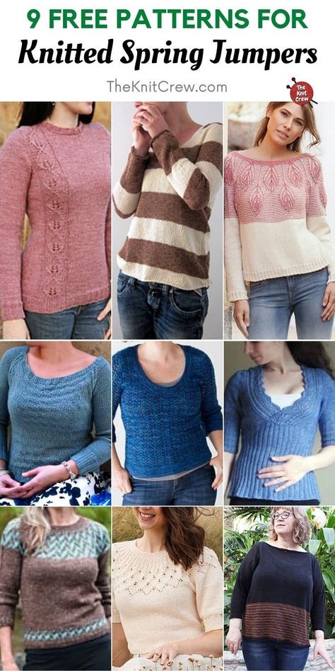 9 Free Knitted Spring Jumper Patterns. 9 Free & Easy Knitted Spring Jumper Patterns curated by The Knit Crew. Spring Jumper, Ladies Jumpers, Knit Summer Dress, Jumper Knitting Pattern, Summer Dress Patterns, Jumper Patterns, Custom Made Clothing, Sweater Knitting Patterns, Knitting Accessories