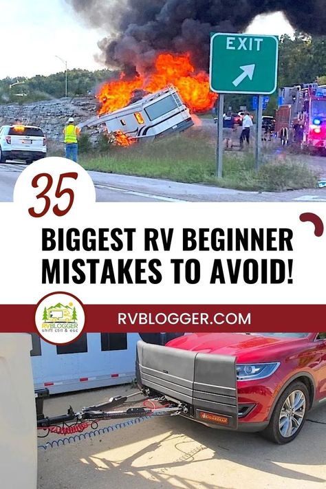 Are you a newbie RV owner? Some people love to own and drive an RV–because would not want to? But the story does not end after getting one. Whether we admit it or not, there are still careless drivers/owners out there until today. And no matter how much you prefer, there will always be room for mistakes. So to be able to at least avoid those, you should know these top 35 RV beginner mistakes and learn how to prevent them. Unique Camping Gear, Rv Camping Trips, Rv Redo, Rv Tent, Rv Camping Checklist, Vacation Checklist, Rv Road Trip, Camper Living, Camper Renovation