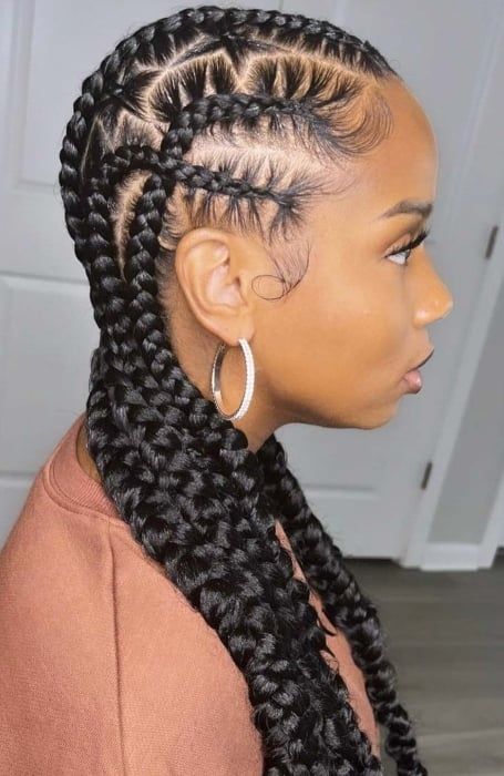 35 Popular Feed-in Braids Hairstyles for 2022 - The Trend Spotter Feeder Braids, Feed In Braids, Braided Hairdo, Feed In Braids Hairstyles, African Hair Braiding Styles, Braided Cornrow Hairstyles, Small Braids, Feed In Braid, Low Maintenance Hair