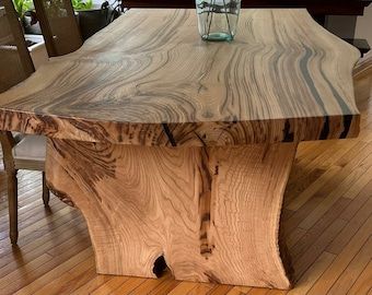 Solid Walnut Table, Live Edge Dining Table, Live Edge Kitchen Table, Live Edge Table, Walnut Dining Table, Outdoor Dining Table - Etsy Modern Live Edge Dining Table, Maple Dining Table, Dining Table Rustic, Slab Table, Live Edge Dining Table, Walnut Dining Table, Metal Table Legs, Walnut Coffee Table, Walnut Table