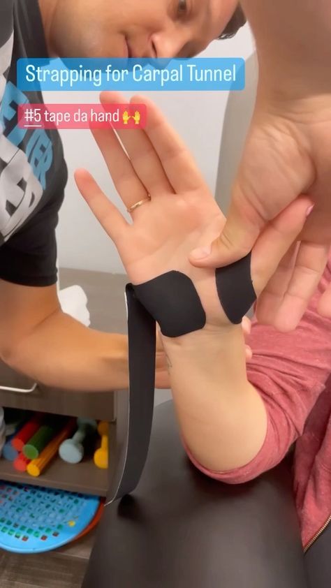 the.ortho.ot_njsw on Instagram: 💢Taping for carpal tunnel syndrome💢 . . Here is one of my go to techniques for patients experiencing carpal tunnel syndrome 💪 . . The goal… Kt Tape Wrist Carpal Tunnel, Hand Stretches Carpal Tunnel Exercise, Kinesiology Taping Carpal Tunnel, K Tape Carpal Tunnel, Exercise For Carpal Tunnel, How To Wrap Your Wrist For Carpal Tunnel, Kt Tape Hand, Wrist Kt Taping, How To Help Carpal Tunnel