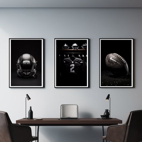 Boys Wall Art, Black And White Football, Social Media Business Cards, Note Pad Covers, Prints Black And White, Art Football, Boy Wall Art, Teen Boy Bedroom, Black Backdrops