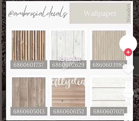 Modern Wallpaper Decal Codes Bloxburg, Realistic Wallpaper Bloxburg, Bloxburg Wallpaper Codes Exterior, Coastal House Colors Bloxburg, Bloxburg House Address Decal Codes, Bloxburg White Wood Decals, Picture Frame Codes Bloxburg, Coastal Backsplash Bloxburg Codes, Bloxburg Colorful Wallpaper Codes