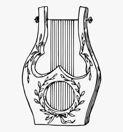 Orpheus Lyre, Lyre Drawing, Lyre Tattoo, Drawing Transparent, Egyptian Tattoo, Media Images, Old School Tattoo, Tattoo Idea, A Blessing