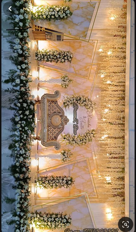 Stage Decor Indian Wedding, Indian Stage Decoration Backdrops, Hall Wedding Decorations Receptions, Weeding Stages Indian, Wedding Stages Indian Decoration, Stage Reception Decor, Stage Decoration Ideas For Engagement, Stage Decoration Reception, Wedding Stages Indian