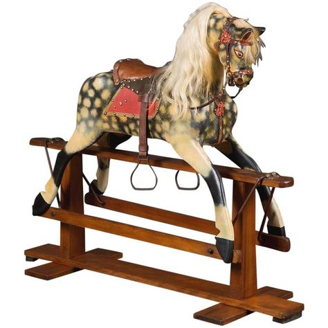 Antique Rocking Horse, Goddess Party, Wood Rocking Horse, Old Fashioned Toys, Horse Images, Carousel Animals, Horse Toys, Victorian Life, Horse Mane