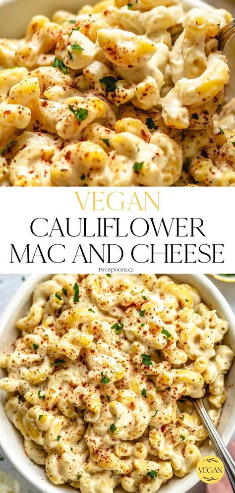 Vegan Cauliflower Dinner, Cauliflower Pasta Vegan, Vegan Dinner Cauliflower, Cauliflower Vegan Recipe, Vegan Recipes With Cauliflower, Healthy Cauliflower Mac And Cheese, Vegan Macaroni Recipes, Cauliflower Mac And Cheese Vegan, Dinner Ideas With Cauliflower