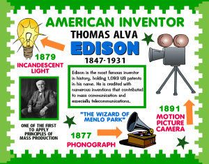 Thomas Edison's inventions.... Thomas Edison Project, Thomas Edison Activities, Thomas Edison Inventions, Old Inventions, Famous Scientists Posters, Edison Inventions, Inventions And Inventors, Alva Edison, Famous Inventors