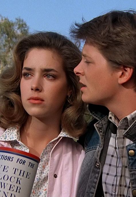 Back to the Future (1985) Jennifer Back To The Future, Marty Mcfly And Jennifer, Back To The Future Jennifer, Bttf Hoverboard, Back To The Future Aesthetic, Claudia Wells, Movie Scrapbook, Back To The Future 1985, Madison Williams