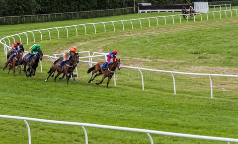 Horse Race Track Stratford England. Five horses and their jockeys galloping to t #Sponsored , #paid, #Paid, #Race, #Stratford, #jockeys, #Track Horse Race Track, Horse Racing Track, Racing Track, Race Course, Realistic Watercolor, Horse Race, Set Ideas, Dark Horse, Race Track