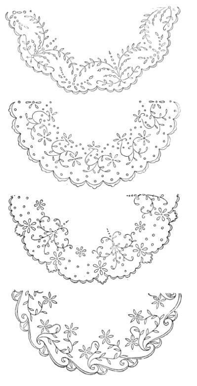 Embroidery Edging, Edge Ideas, Whitework Embroidery, Embroidery Template, Cutwork Embroidery, Pola Sulam, Hand Embroidery Flowers, Embroidery Patterns Vintage, Embroidery Flowers Pattern