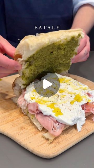 Focaccia Sandwich Recipes, Eataly London, Focaccia Sandwich Ideas, Genovese Sauce, Nonna Recipes, Mortadella Sandwich, Focaccia Sandwich, Prosciutto Sandwich, Sandwhich Recipes