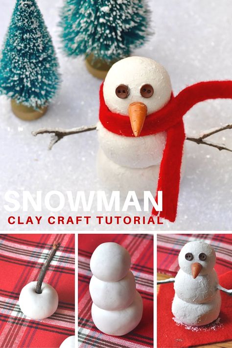 Snowman Recipes, Music Christmas Ornaments, Clay Snowman, Diy Snowman Decorations, Snowman Crafts Diy, Clay Crafts For Kids, Kids Pottery, Diy Snowman, Christmas Clay