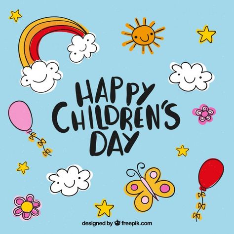 Childrens day design with elements Free Vector Childrens Day Quotes Kids, Happy Children's Day Poster Design, Children Day Poster Design, Happy Children's Day Quotes, Children Day Quotes, Children's Day Decoration, Childrens Day Poster, Children's Day Quotes, Childrens Day Poster Design