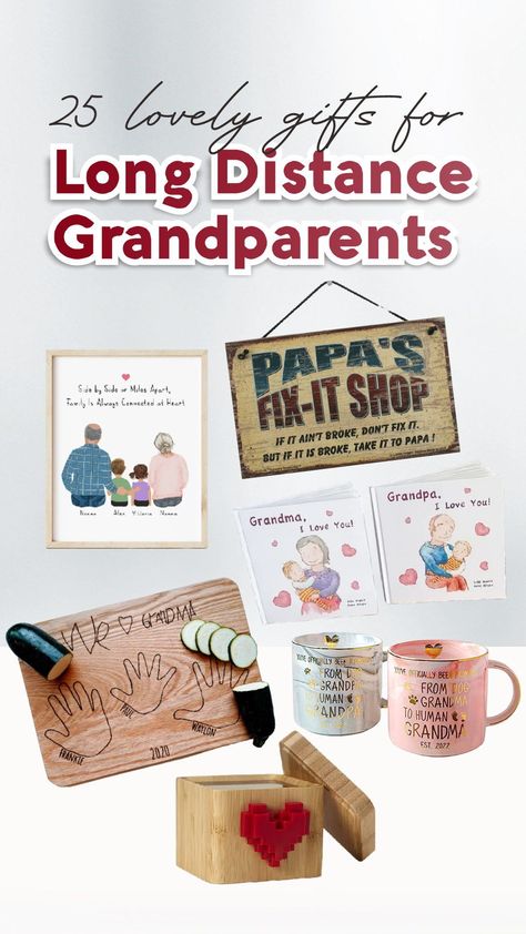 Long Distance Grandparents Gift, Long Distance Grandparenting, Sentimental Gifts For Grandparents, Diy Grandparent Gifts, Diy Gifts For Grandparents, Grandparents Diy, Gift Ideas For Grandparents, Long Distance Family Gifts, Grandparent Announcement