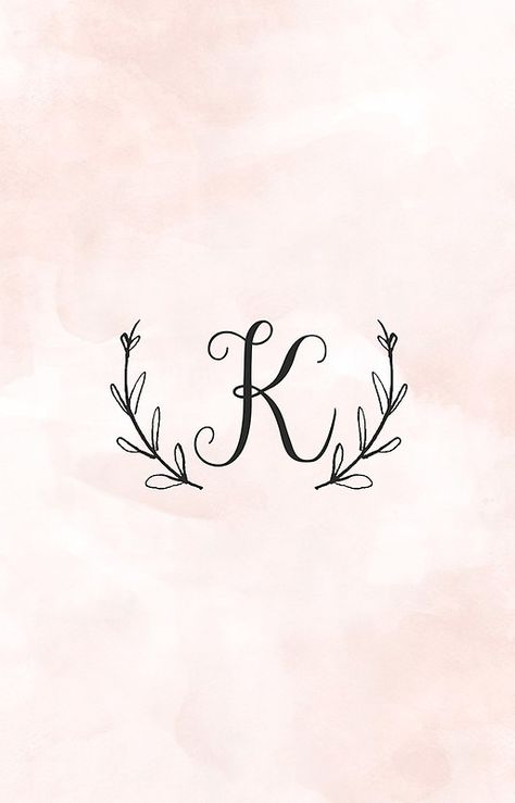 laurel monogram letter K K Profile Picture Letter, K Pictures Letter, The Letter K Design, K Alphabet Wallpaper, Intial K, K Wallpaper Letter Aesthetic, K Letter Wallpaper, K Wallpaper Letter, Letter K Wallpaper