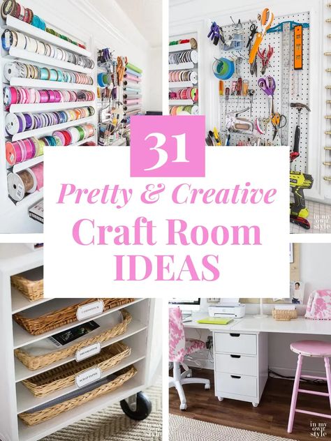 Crafting doesn't have to be expensive - you can turn any room in your home into a craft room without breaking the bank! With some careful shopping and creative thinking, you can create a craft room that is both functional and affordable. From storage solutions to essential supplies and decorations, there are plenty of budget-friendly ideas to help you get started. With these craft room ideas on a budget, you can transform your home into the creative space of your dreams! Beautiful Craft Rooms, Craft And Office Room Ideas, Cheap Craft Room Storage Ideas, Craft Room Shelving Ideas, Craft Room Closet Organization, Craft Room Ideas Design, Organization Craft Room, Ultimate Craft Room, Quilting Storage