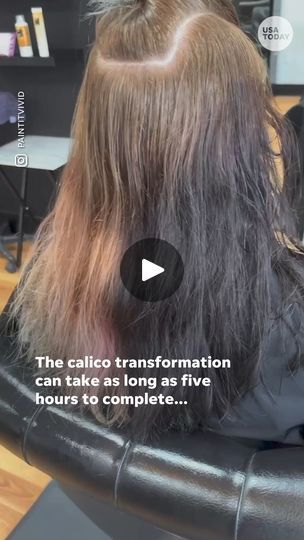 17K views · 82 reactions | Puuurfect hair trend goes viral | "Calico hair" is a trend going viral for matching the multiple colors of calico cats. | By USA TODAY Life | Facebook Calico Cat Hair Color, Calico Cat Hair, Calico Hair, Calico Cats, Halloween Accessories Hair, Hair Trend, Going Viral, Halloween Hair, Cat Hair