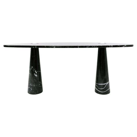 Listed on VNTG.com: Angelo Mangiarotti Eros Black Marble Console Table in Nero Marquina | #vntg #vintage Black Marble Console, Antique Console Table, Round Marble Dining Table, Marble Console Table, Marble Console, Nero Marquina, Live In Style, Marble Side Tables, Marble Dining