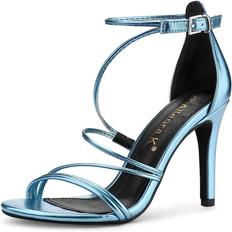 Feminine Shoes, Strappy Stilettos, High Heels Sandals, Strappy High Heels, Womens Stilettos, Rhinestone Heels, Faux Leather Heels, Strappy Sandals Heels, Open Toe Shoes