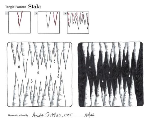 Stalagmites And Stalactites, Stalactites And Stalagmites, Tangle Pattern, Tangle Patterns, Zen Doodle, Zentangle Art, Zentangle Patterns, Tangled, Painting & Drawing