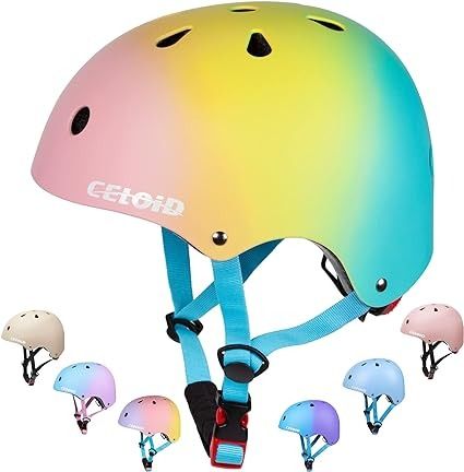 Amazon.com : CELOID Kids Bike Helmet,Toddler Skateboard Helmets for Ages 2-3-5-8-14 Years Boys Girls，Adjustable Multi-Sport Bicycle Skateboarding Football Roller Skating Scooter Rollerblade Balance Bike Helmet : Sports & Outdoors Bicycle Rollers, Bike Rollers, Skate Helmet, Skate Helmets, Kids Skateboarding, Kids Bike Helmet, Skateboard Helmet, Kids Helmets, Children's Day Gift