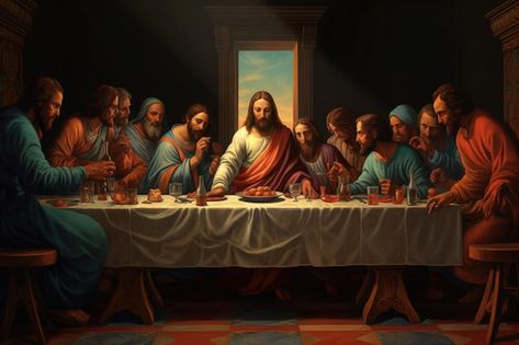 Last Supper Photo, Last Supper Painting, Last Supper Art, The Last Supper Painting, Jesus Last Supper, Lords Supper, Last Dinner, Church Poster Design, Jesus Christ Art